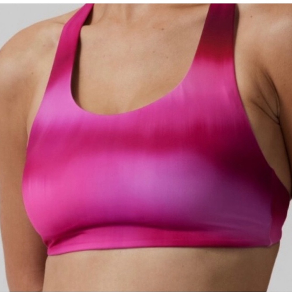 Athleta Ombre Hot Pink Scoop-Neck Bikini Top